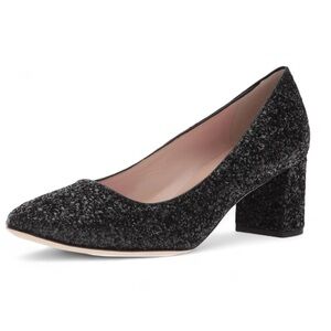 Kate Spade Delores Black Glitter Pumps Heels Size 6.5